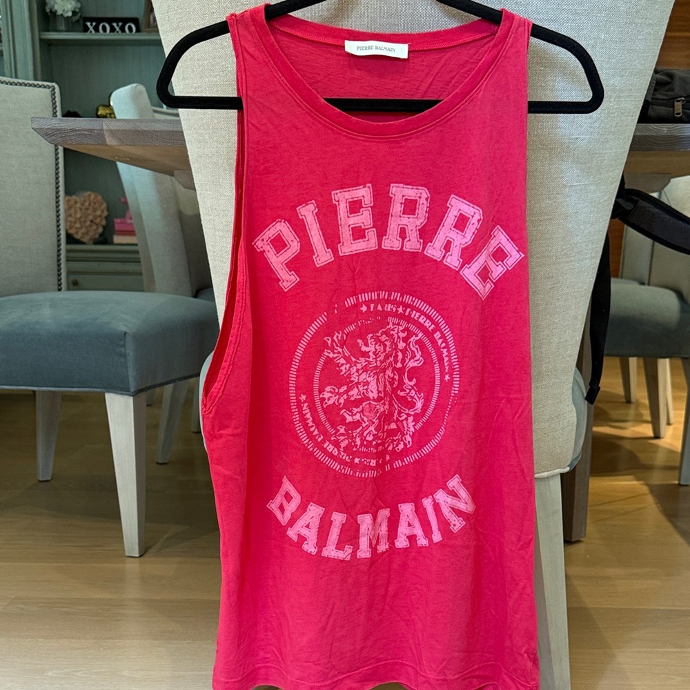 Pierre Balmain Vibrant Red Sleeveless Top